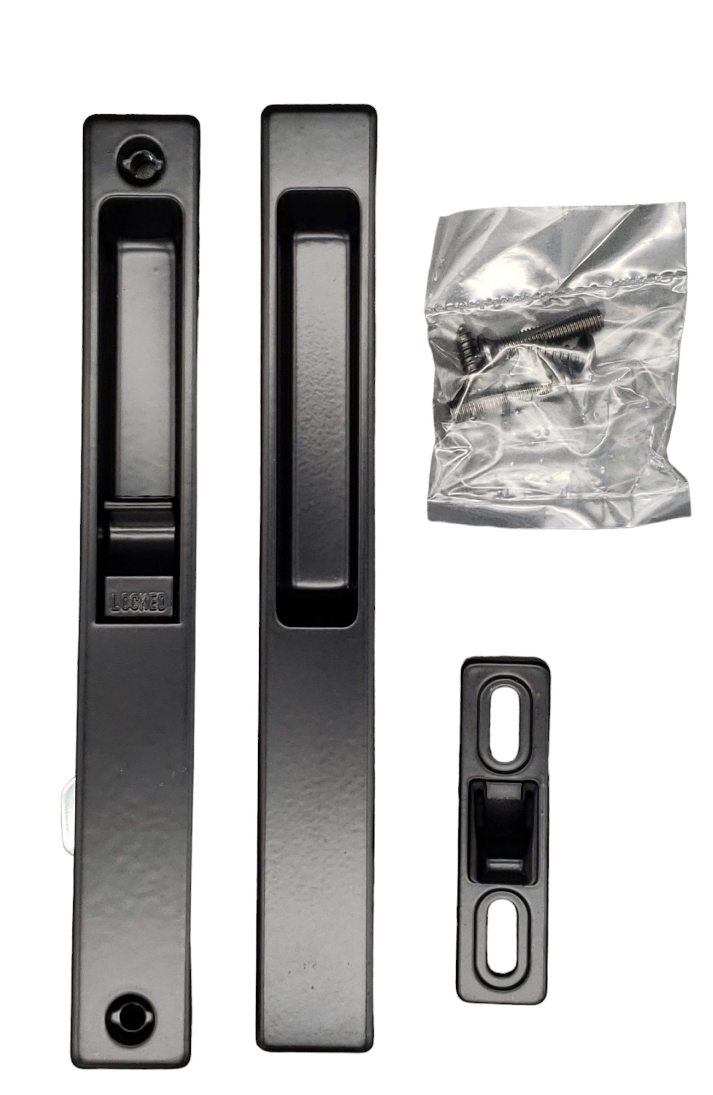(DL-501) Flush Mount Single Lock Set for Sliding Doors, 6-5/8" Hole Space - Garage and Sliding Door Hardware